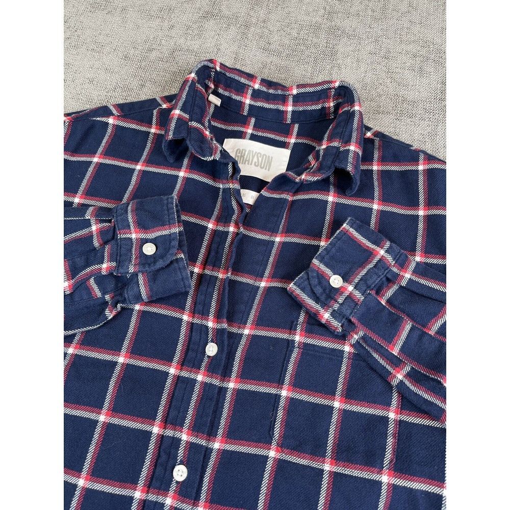 Grayson Frank & Eileen Flannel Shirt Women Blue Red The Hero Plaid Button - Sz 2